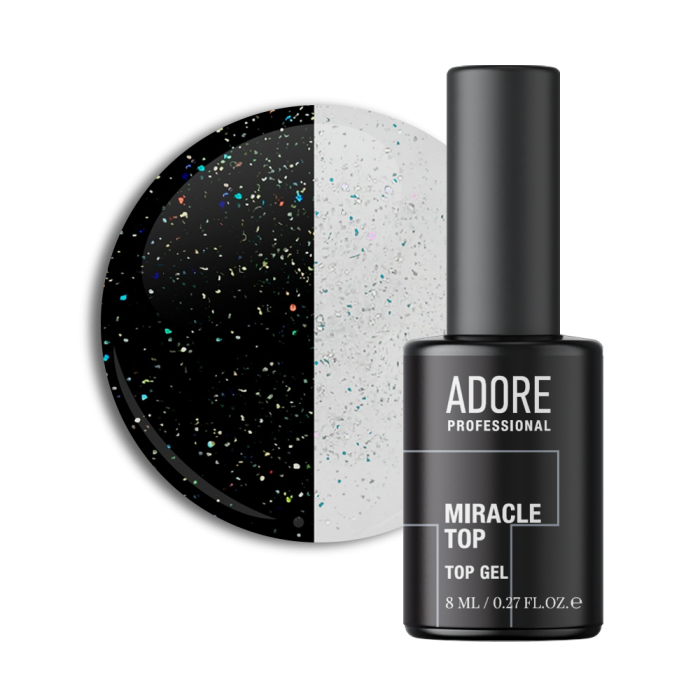 Топ с блестками MIRACLE TOP 8ml  №01 - golographic glitter